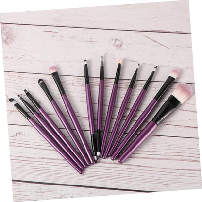 Makeup Brush Set 12Pcs Nylon Wooden Handle 183 Purple