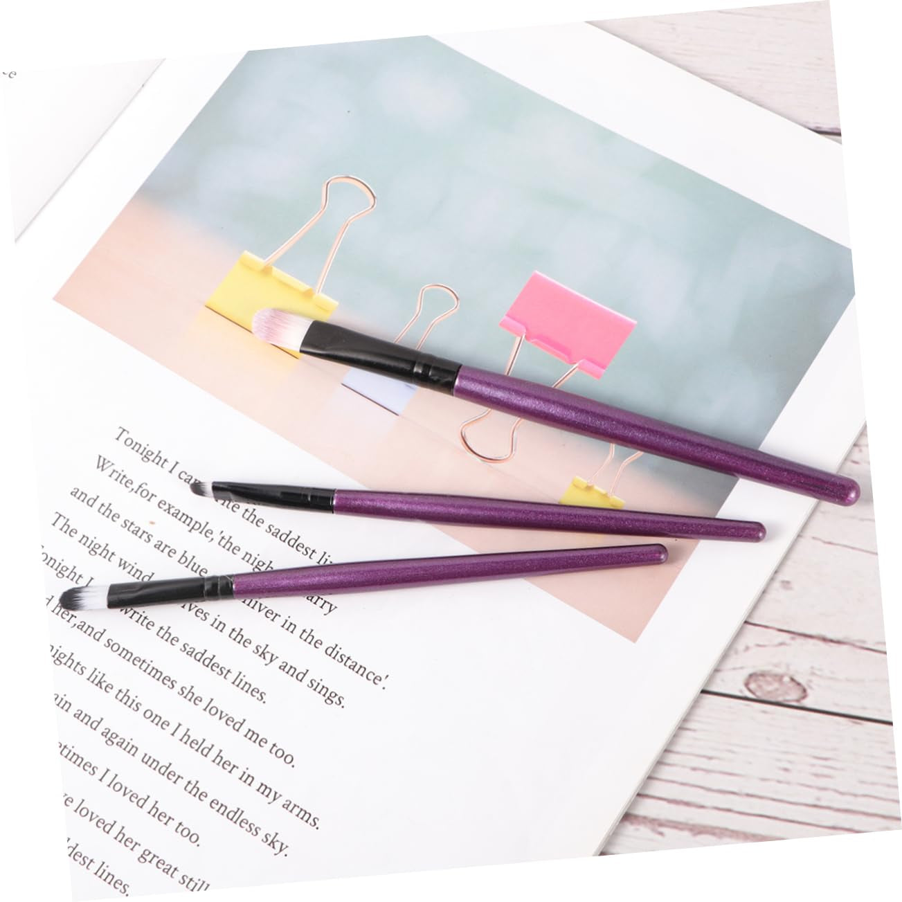 Makeup Brush Set 12Pcs Nylon Wooden Handle 183 Purple