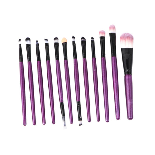 Makeup Brush Set 12Pcs Nylon Wooden Handle 183 Purple