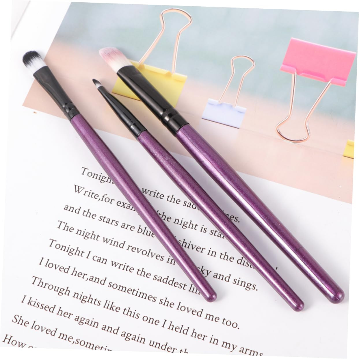 Makeup Brush Set 12Pcs Nylon Wooden Handle 183 Purple